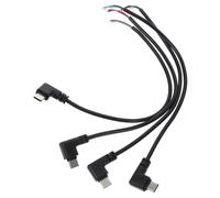 Hoement Câble USB Type-c Mâle Coudé à 90° 4 Broches PVC Court 0,25 m Lot De 4 pour Alimentation Et Transfert De Données, Usage Électronique Pratique Couleur Noir