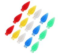Hoement Cache-Ampoules LED Incassables de Pomme de Pin, 250 Pièces Multicolores, Abat-Jour en Plastique pour Guirlandes Solaires, Accessoires de Remplacement pour Éclairage de Jardin et