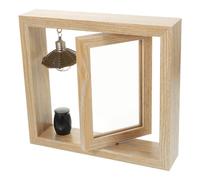 Hoement Cadre Photo Commémoratif Cadre Rotatif Chic et Résistant en Bois avec Urne Funéraire Beige pour Souvenir des Cendres de Familles ou Animaux de Compagnie
