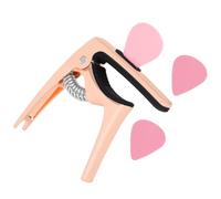 Hoement Capo de Guitare Accordeur Électronique et Ensemble de Médiators, Compatible Guitares Acoustiques et Électriques, Accessoires Indispensables pour Studio et Scène, Couleur Aléatoire