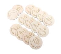 Hoement Cartes Étapes Grossesse et Naissance Bois Mensuelles Double Face Accessoires Photo Souvenir Cadeau Shower pour Futures Mamans et Nouveaux Parents