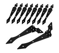 Hoement Charnières de Portail Design Robuste et Polyvalent Lot de 10 en Fer Noir Adaptées pour Clôture Extérieure et Fournitures de Jardinage
