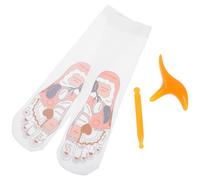 Hoement Chaussettes D'acupression pour Réflexologie Plantaire avec Carte des Points D'acupression, Résine et Tissu, Outil de Massage Inclus, Adaptées à Divers Utilisateurs