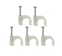 Hoement Clips Fixation Câblage de Plastique en Câble Ronds Blanc Lot de 300 Pièces Fiable pour Gestion des Câbles Ethernet et Électriques en Intérieur