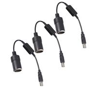 Hoement Convertisseur d'alimentation Prise USB 5v vers 12v pour Voiture, Pack de 3 Pièces, Matériau PVC et Cuivre, Les Courts-Circuits, pour Automobile