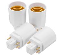 Hoement Convertisseur LED G24 vers Douille E27 en Pbt Blanc, Adaptateur de Douille 4pcs pour Éclairage Magasin et Modifications Diy, Conversion Facile et Efficacité Améliorée