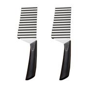 Hoement Coupe-Frites Ondulé en Acier Inoxydable 2 Pièces Poignée Ergonomique Portable et Léger pour Cantine et Découpe de Pommes de Terre Carottes Concombres Outil Cuisine Pratique
