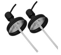 Hoement Couvercle de Pompe Noir pour Pot en Verre 7cm, Lot de 2, Acier Inoxydable et Pp, Design Manuel Résistant à L'usure, pour Distributeur de Lotion Moderne