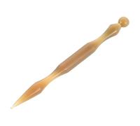 Hoement Double Headed Meridian Massage Pen For Ear Acupuncture Portable Natural Ox Horn Deep Tissue Acupressure Tool For Facial And Auricular Therapy