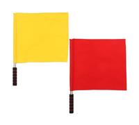 Hoement Drapeaux Arbitrage Légers de Course 2pcs en Polyester des Juges Poignée Antidérapante pour de Matchs de Football Compétitions Sportives