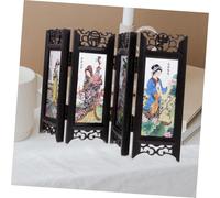 Hoement Écran Pliant de Style Chinois Quatre Beautés Résine Petit Séparateur Décoratif pour Chambre Panneau Compact et Stable pour Bureau et Espace Réduit