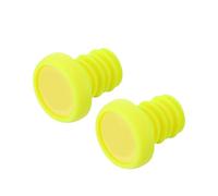 Hoement Embouts de Barre de Vélo Colorés Jaune en Polyester et Caoutchouc, Remplacement Portable pour Bouchons Guidon Vélo, Pack 1 Paire pour Guidon VTT