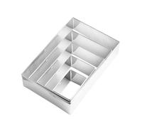 Hoement Ensemble de 5 Moules Rectangulaires en Acier Inoxydable pour Biscuits, Outils Fiables et Multifonctionnels Adaptés aux Projets de Pâtisserie et Cuisson