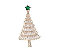 Hoement Épingle de Noël en Alliage Or Zircon, Légère et Élégante, Accessoire Décoratif Confortable pour Vêtements, pour Banquet et Fête de Noël