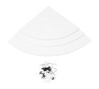 Hoement Étagère Murale d'angle Blanche 3 Pièces en Plaques de Plâtre Surface Ferme et Coins Arrondis pour Rangement Élégant Salle de Bain ou Chambre