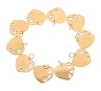 Hoement Étiquettes Vierges Forme Cœur Creux en Acier Inoxydable 10 Médailles D'identification pour Chien Usage Polyvalent pour Chiots et Chiens pour Événements Spéciaux