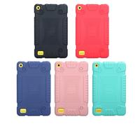 Hoement Étui en Silicone Léger et Mince Supports Surélevés pour Tablette Fire 7, Coque Antichoc Adaptée aux Garçon et Filles, Protection Intégrale Noire