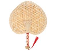 Hoement Éventail Tissé Main Paille de Blé Naturel Éventail Manuel Chinois Vintage pour et Portable Décoration Intérieure et Rafraîchissement Pratique