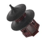 Hoement Figurine de Pavillon Miniature en Plastique Marron, Décoration Asiatique Vintage pour Bonsaï, Robuste et Épaisse, pour Maison et Jardin