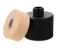 Hoement Flacon Réutilisable en Verre Cylindrique Diffuseur avec Bouchon en Bois Foncé 100ml Portable Présent pour Huiles Essentielles Décoration Parfum Famille