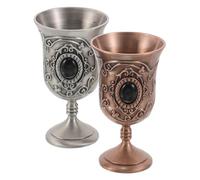 Hoement Gobelet viking 2pcs en alliage style artistique élégant, structure haute tige, conçu pour décorations domestiques et occasions officielles