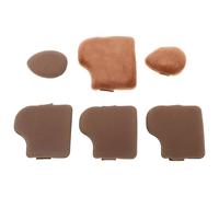 Hoement Houppette à Maquillage Mini Pouce en Velours Ultra Douce, Forme Biscuit Chocolat, Réutilisable pour Fond de Teint, Légère et Pratique pour Usage Quotidien ou Voyage