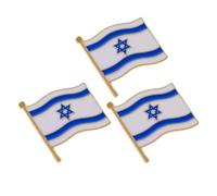 Hoement Insignes Drapeau Israélien en Métal Lot de 3, Légères pour Accessoires de Mode et Célébrations Nationales, Adaptées aux Événements et Manifestations