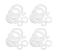 Hoement Kit de 100 Joints Plats en Silicone Blanc, Rondelles D’Étanchéité Universelles pour Plomberie, Assortiment Multi-Tailles, Joints pour Tuyaux Plats, Anti-Fuites et Vibrations,