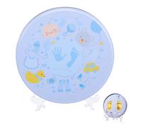 Hoement Kit de Moulage Marque Garçon Fille Sans Danger Souvenir Main Pied Coffret Cadeau Naissance Facile à Utiliser et Bleu