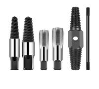 Hoement Kit d'Extracteurs de Vis Cassées pour Tuyaux d'Eau 1/2 3/4 Jeu de Tarauds de Refiletage 6 Pièces Outil de Réparation de Filetage pour Plomberie Domestique et Chantier
