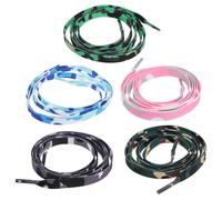 Hoement Lacets de Chaussures Lot de 5pcs Colorés pour Roller et Sneakers en Polyester Légèrement Élastique, Lacets Plats Pratiques Style Décontracté