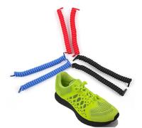 Hoement Lacets Élastiques en Polyester et Latex 6 Pièces 2 Noirs, 2 Rouges et 2 Bleus, Faciles à Porter et Ajustables Mouvement Pied pour Chaussures Décontractées