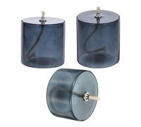 Hoement Lampe à Huile en Verre Rechargeable Éclairage Chaleureux et Romantique 3 Pièces Design Élégant et Stable pour Table Décoration pour Soirées Conviviales