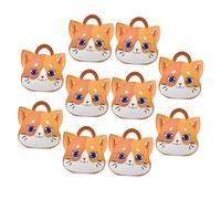 Hoement Lot de 10 Boîtes à Bonbons en Carton Recyclé Poignée Forme Chat Petites Boîtes Présents Pratiques et Solides pour Friandises Collations et Emballage Présent Usage Quotidien