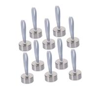 Hoement Lot de 10 Bouchons de Rechange en Acier Inoxydable Argenté avec Poignée Corde pour Bouteilles d'Eau à Large Ouverture 43Mm Compatibles Gourdes Sport et Bouteilles Isothermes