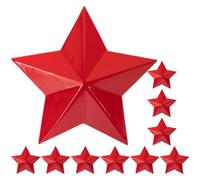 Hoement Lot de 10 Broches Décoratives Pentagramme en Aluminium Rouge 4 Cm, Épingles Étoiles à Cinq Branches pour Vêtements, Accessoires de Mode et Souvenirs de Voyage