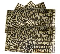 Hoement Lot de 10 Feuilles D'autocollants Lettres et Numéros en Vinyle Miroir Or, Autocollants Alphabétiques Faciles à Utiliser et Amovibles sans Résidu pour Boîte aux Lettres Extérieure