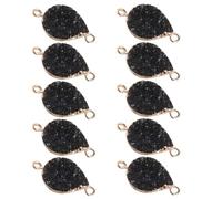 Hoement Lot de 10 Pendentifs en Cristal Druse Forme Goutte d'Eau Noir Accessoire DIY pour Fabrication de Bijoux Fourniture pour Colliers Bracelets et Créations Personnalisées