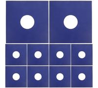 Hoement Lot de 10 Pochettes de Protection Extérieures pour Disques Vinyles 12 Pouces Trous Ø10 Cm, en Papier Rigide Bleu, Fourniture Solide pour Protection Vinyle et Archivage Sûr
