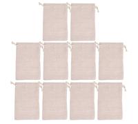 Hoement Lot de 10 Sachets en Coton Naturel Beige 7x10 Cm Cordon de Serrage, Paquet Passoires Réutilisables pour Thé, Épices, Soupe et Infusions, Filtres Alimentaires Sûrs et Polyvalents