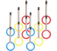 Hoement Lot de 12 Cordes de Marche Montessori Détachables avec Poignées Annulaires Couleurs Jaune Bleu Rouge Corde de Sécurité Anti-Perte pour Écoles Maternelles et Gestion de Groupes