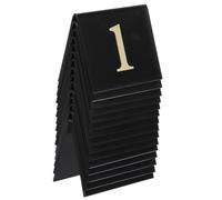 Hoement Lot de 15 Marqueurs de Table en Acrylique Noir à Chiffres Dorés, Double Face en V, Numéros de Table Compacts pour Restaurant, Jeux de Société et Décorations de Scène de Crime,