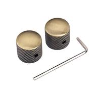 Hoement Lot de 2 Boutons de Contrôle en Alliage D'aluminium Marron pour Guitare Électrique et Basse, Prolongent la Durée de Vie des Pédales, Design Compact et Professionnel