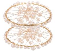 Hoement Lot de 2 Cercles Cercles de Perles Perles Décoratives pour Photo Accessoires pour Nail Art Décor de Fond Fond Photo Légers et Réutilisables pour Mise en Valeur d'Objets