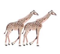 Hoement Lot de 2 Écussons Brodés Girafe en Tissu, Patchs Thermocollants Coudre, Motifs Animaux Cartoon, Décoration Vêtements, Accessoires Couture pour Chapeaux, Paquet, Chaussures,