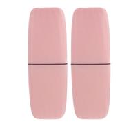 Hoement Lot de 2 Gobelets de Voyage pour Brosse à Dents en Plastique Trous D’Aération Étui Portable Rose Sakura Rangement Hygiénique pour Bain de Bouche et Dentifrice pour Déplacements