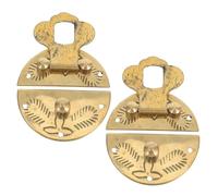 Hoement Lot de 2 Loquets à Moraillon en Laiton 3 Cm, Mini Fermoirs Métalliques Ronds Jaunes pour Boîtes à Bijoux, Coffrets de Rangement en Bois, Quincaillerie de Verrouillage Sécurisée
