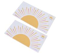 Hoement Lot de 2 Stickers Muraux Déco Soleil Bohème Extra Larges, Autocollants Repositionnables en Vinyle pour Chambre D’garçon et Filles, Salon et Salle de Jeux, Style Nordique Pop,