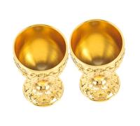 Hoement Lot De 2 Verres À Européens Verres À Cocktail Vintage Décoratifs Cannelés En Acier Inoxydable Rétro Incassables En Alliage D'Aluminium Dorés