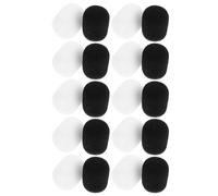 Hoement Lot de 20 Bonnettes Anti-vent pour Micro-cravate et Casque, Mousse Dense Absorbante, Blanc et Noir, Pare-vent Microphone Petit et Grand, Protection Acoustique pour Enregistrement